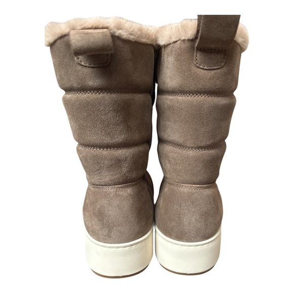 Aquatalia Waterproof Winter Boots Suede Fur Side Zip Light Taupe New Size US 5.5 - Picture 3 of 12